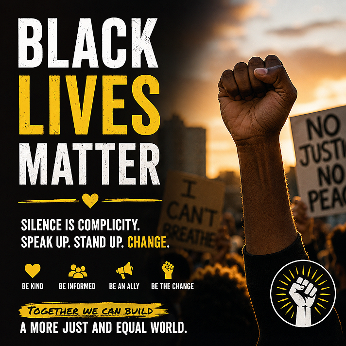 Black Lives Matter – Social Media Post🖤 Today, we stand for equality, justice, and human...
